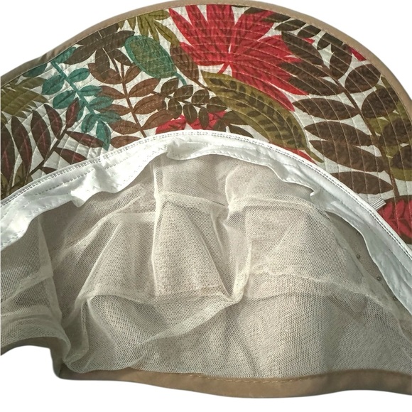 Tan Wide-Brimmed Sun Hat with Embroidery - Picture 3 of 5